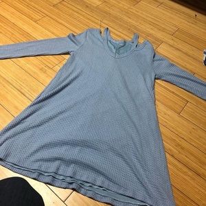 Francesca’s Light Blue Cold Shoulder Dress